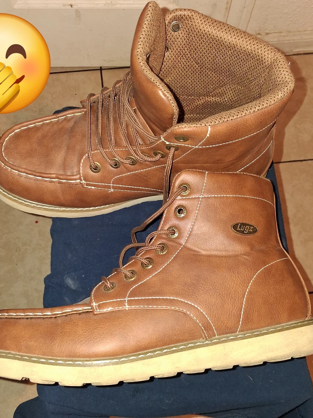 lug Men's Brown Mesh Work Boots